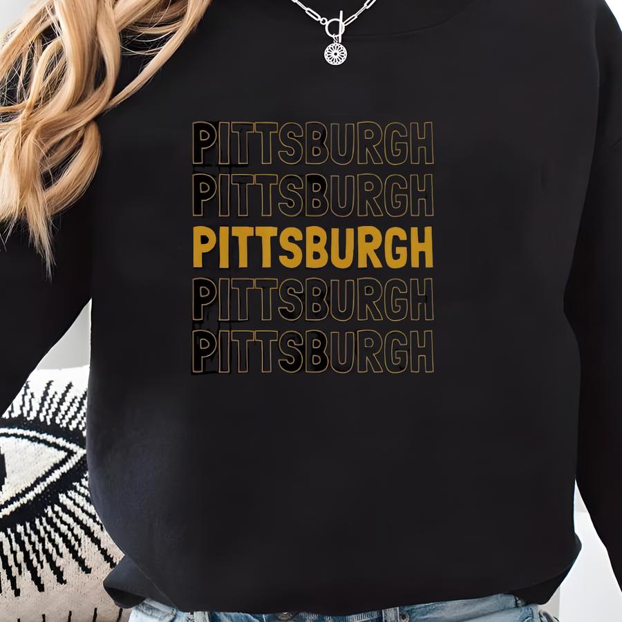 Pittsburgh Sweatshirt Pennsylvania Crewneck Football Fan Pullover Womens Game Day Hoodie Mens Tailgate Apparel College Student Gift Pa Shirt Sweatshirt