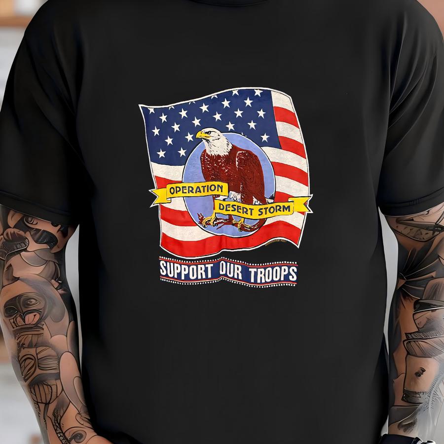 Deadstock 1991 Operation Desert Storm Bald Eagle Shirt - Sz Xl Single Stitch 50/50 - Grunge 90s Emo Indie Tee T-shirt