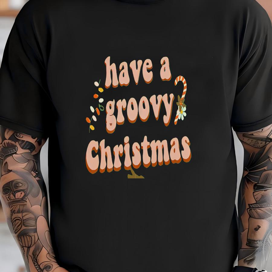 Christmas Retro Tee Retro Santa Tshirt Hippie Christmas Vintage Christmas Family Matching Pajamas Ugly Christmas Sweater Shirts Holiday Pjs T-shirt