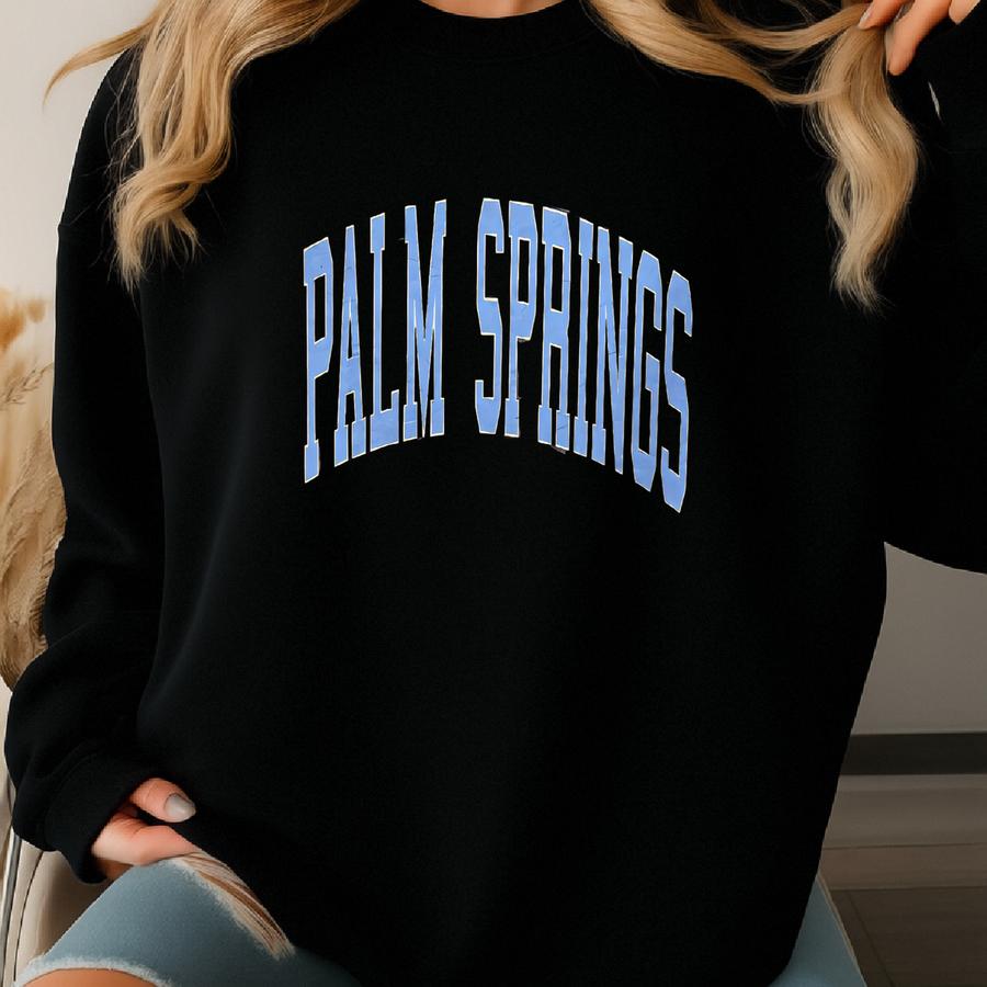 Palm Springs Sweatshirt, Retro California Crewneck, Gift For Family Vacation Sweatshirt