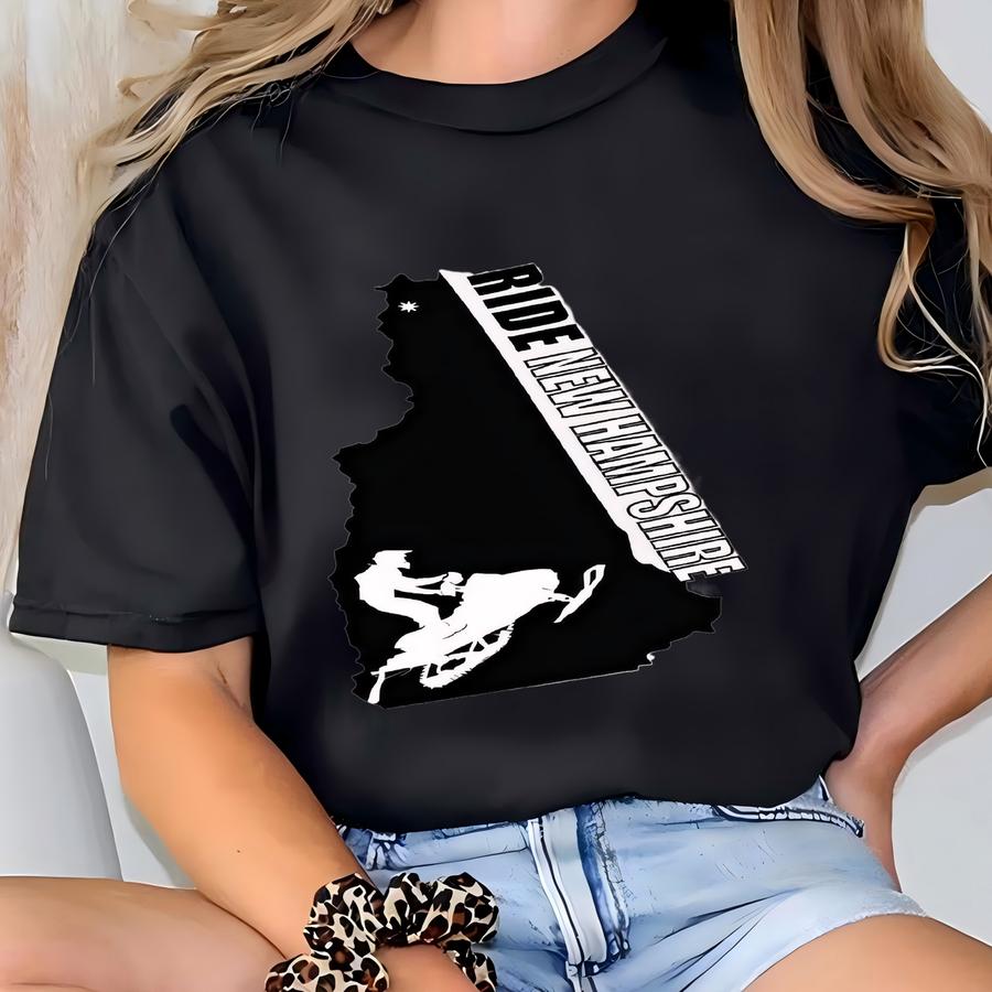 Ride New Hampshire Snowmobile Long Sve Shirt: Winter Sports Gift T-shirt
