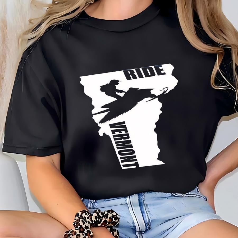 Ride Vermont Snowmobile Long Sve Shirt: Winter Sports Gift T-shirt