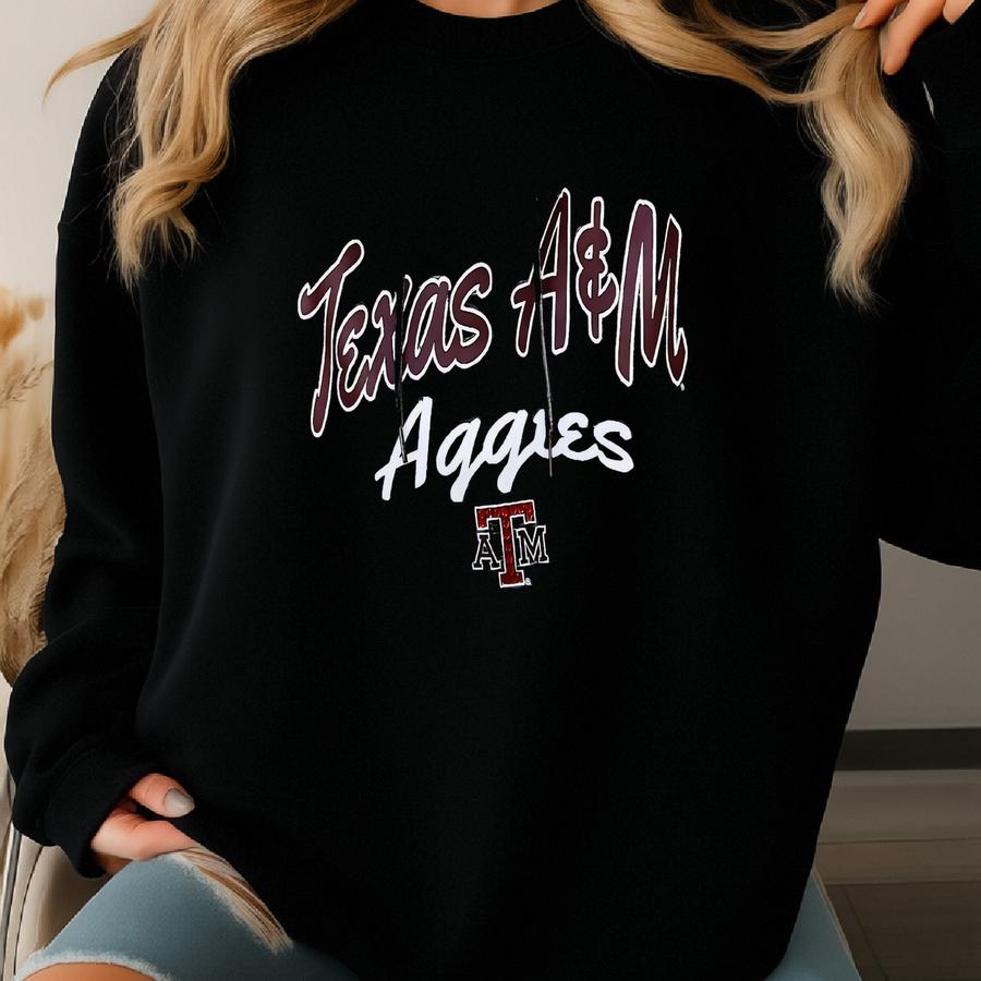 Texas Am Rhinestone Crop Hoodie Sweatshirt