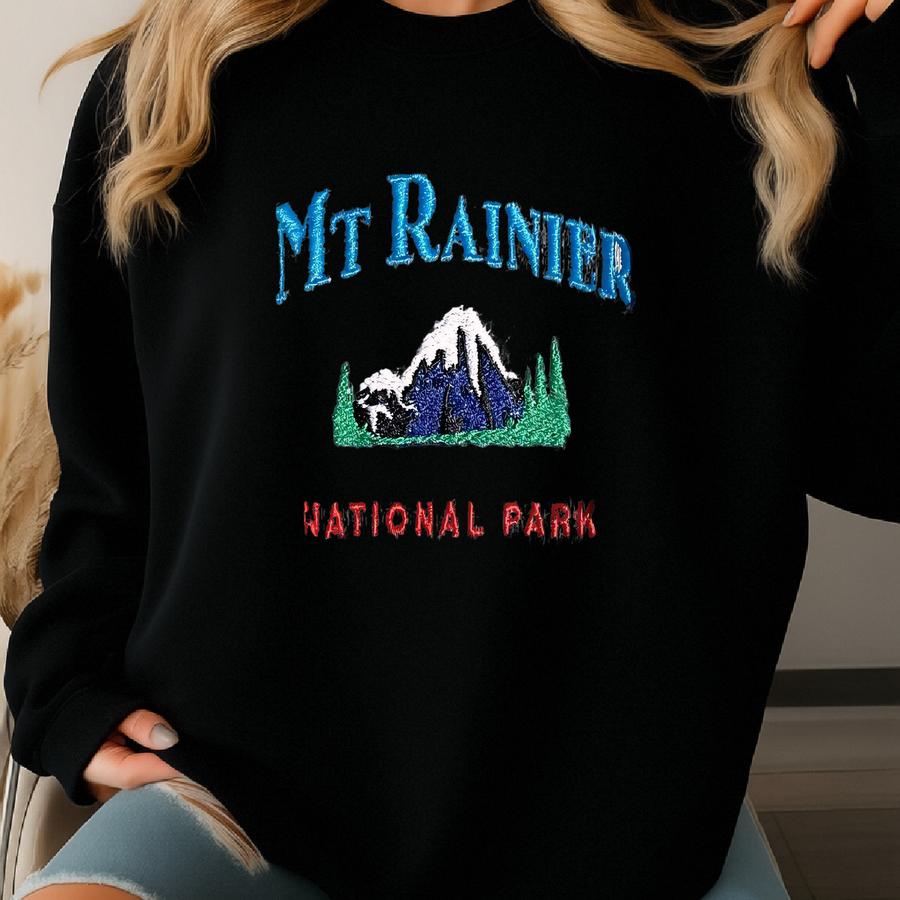 Mt Rainier Washington Sweatshirt, Vintage Mountain Crewneck Y Sweatshirt