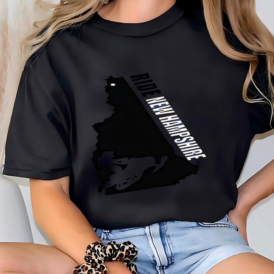 Ride New Hampshire Snowmobile Crewneck Sweatshirt: Winter Sports Gift T-shirt