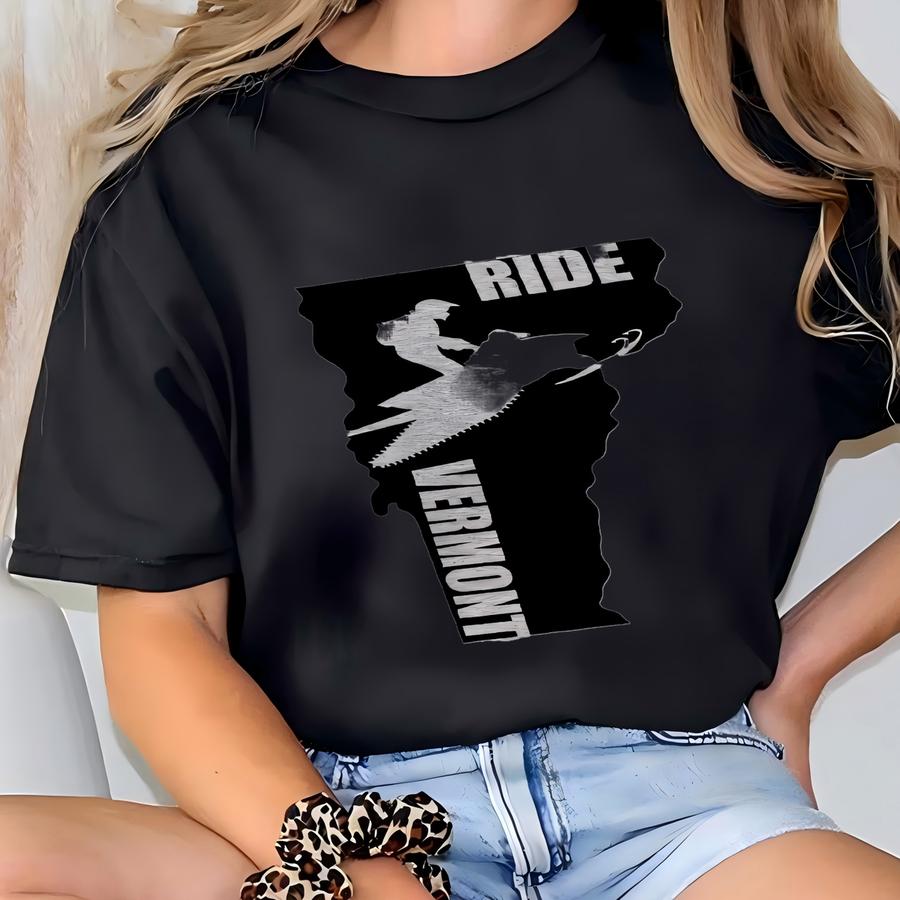 Ride Vermont Snowmobile Crewneck Sweatshirt - Winter Sports Gift T-shirt