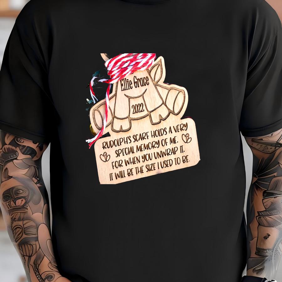 Personalized Rudolph Height Keepsake Ornament: Baltic Birch Child's Gift T-shirt