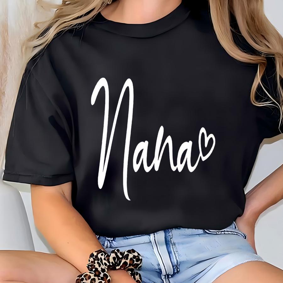 Nana Heart - Zippered Tee - Nana Tee - Gifts For Nana T-shirt