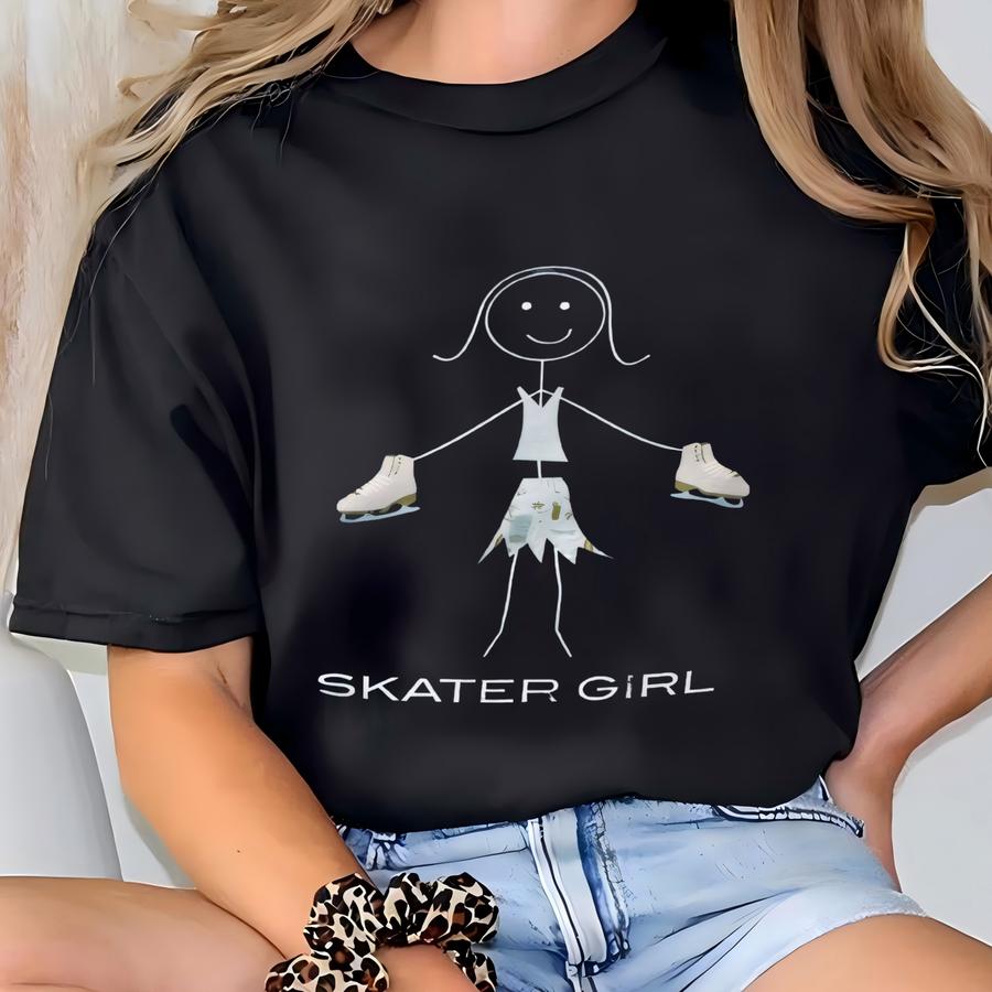 Youth Girls Ice Skating, Kid Girl Figure Skater Tee - Girl Ice Skater Shirt T-shirt
