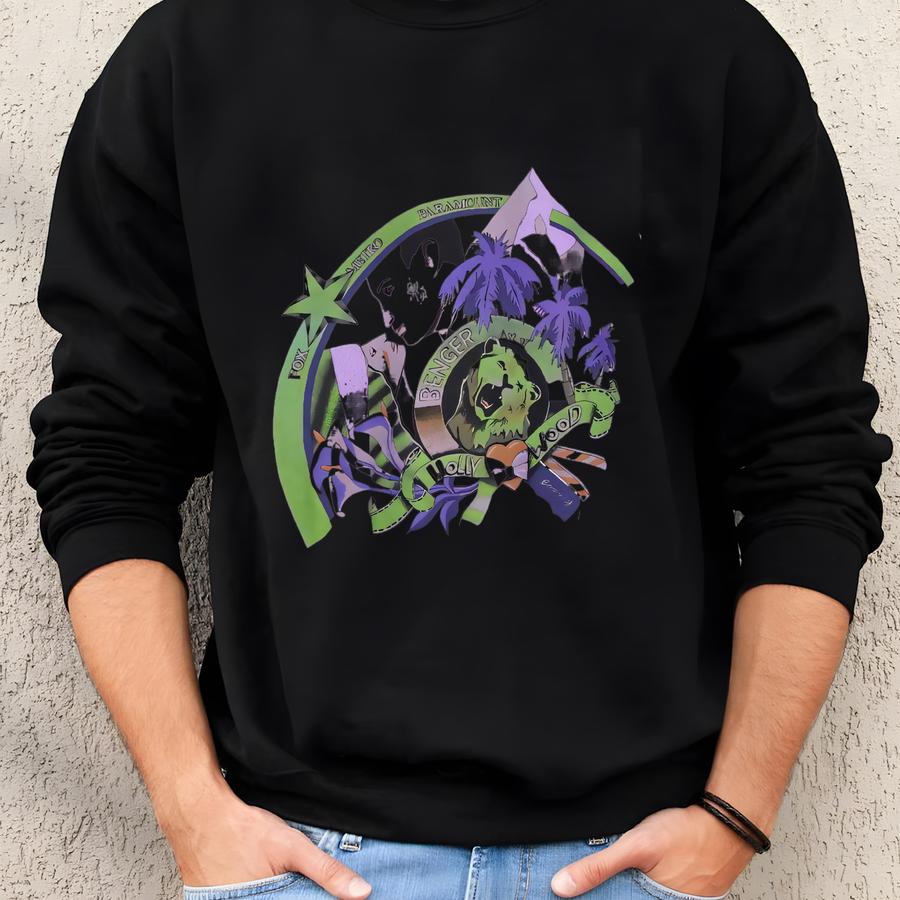 Benger Art Of Hollywood Sweatshirt Vintage Benger Sportwear Sweater Fox Metro Paramount Jumper Pullover Purple Lilac Size Xl Sweatshirt