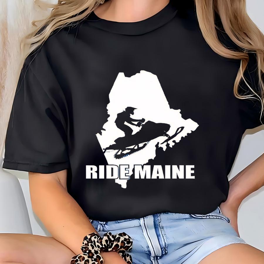 Ride Maine Snowmobile Hoodie: Winter Sports Sweatshirt T-shirt