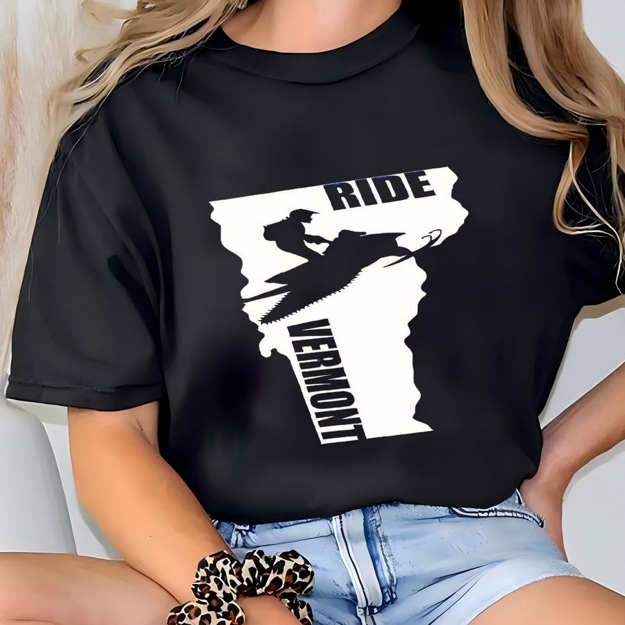 Ride Vermont Snowmobile Shirt: Winter Sports Gift T-shirt