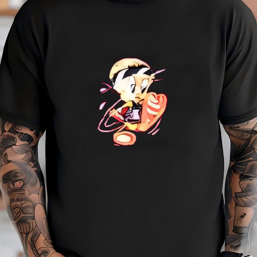 Vintage 90s Warner Bros Tweety Fruit Of The Loom Tag Y Distressed Crewneck Sweatshirt Ladies 2xl Size T-shirt