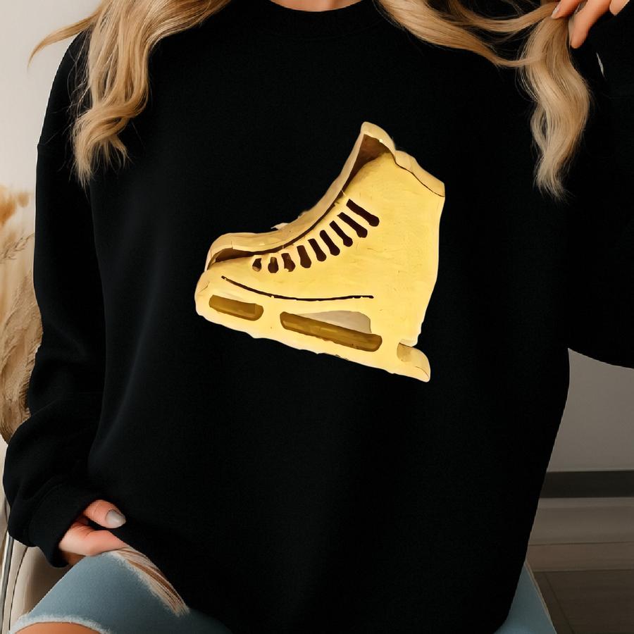Ice Skater Earrings, Cute Gold Earrings, Ice Skater Gift, Figure Skating Earrings - Hypoallergenic, ! Sweatshirt