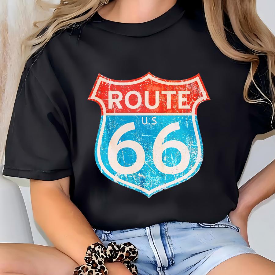 Route 66 Sweatshirt Route Us 66 Get Your Kick Crewneck Sweater,wings Funny Route 66 Hoodie Crew Neck Travel Road Trip Sweater T-shirt