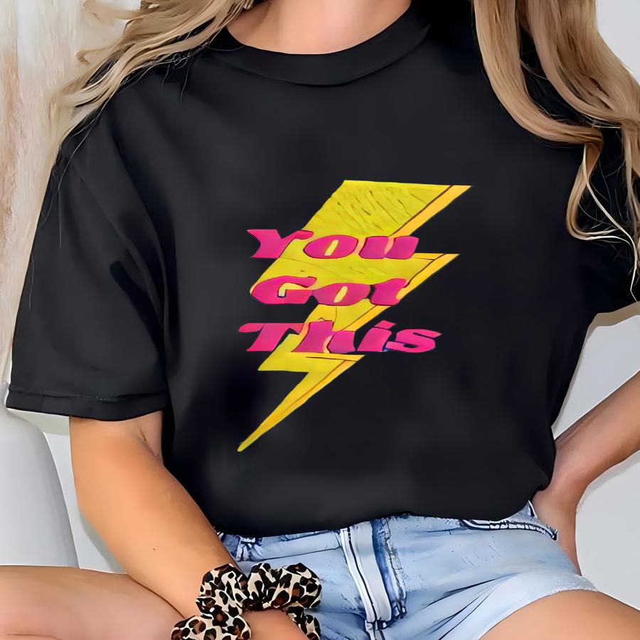 You Got This - Custom Crewneck Sweatshirt, Retro Style Lightening Bolt Crewneck Sweatshirt T-shirt