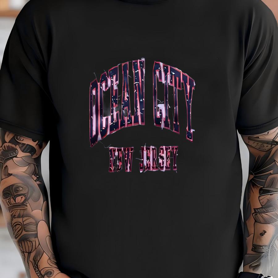 Vintage 90s Ocean City New Jersey Spellout Crewneck Sweatshirtgy Style Xl Size T-shirt