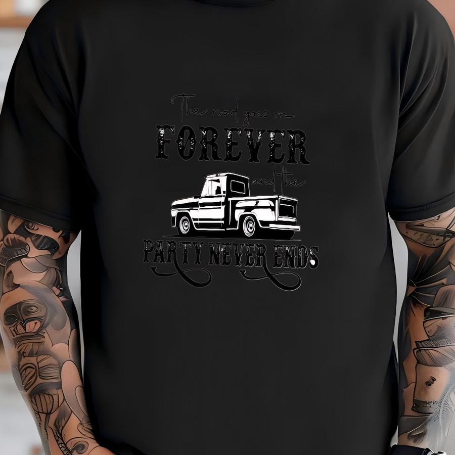 The Road Goes On Forever Country Music Hoodie T-shirt