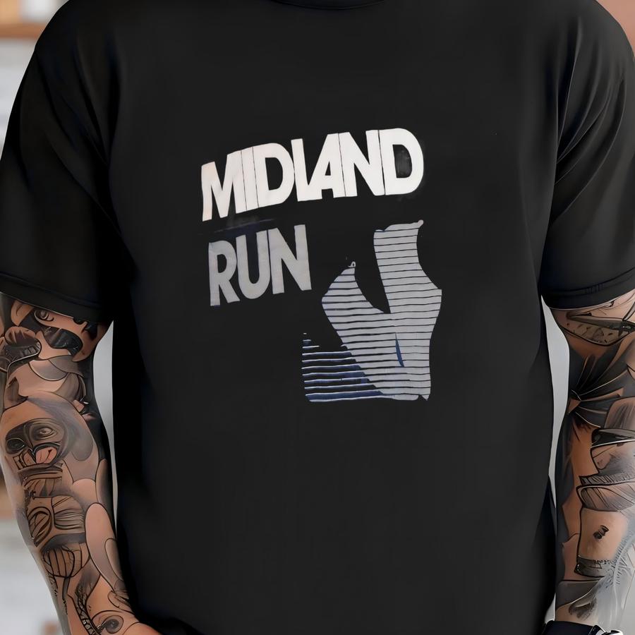 Vtg 80's Sneakers Gray Midland Run Marathon S 50-50 T Shirt Fit Adult S T-shirt