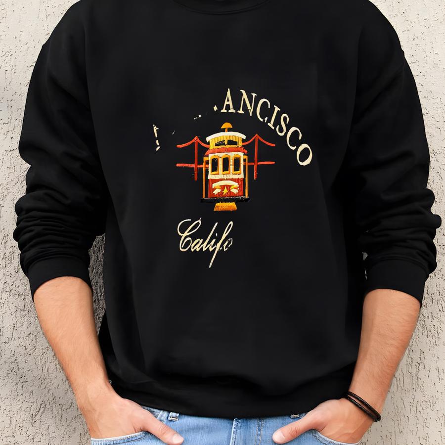 San Francisco Cable Car Sweatshirt: Unisex Vintage Pullover Sweatshirt