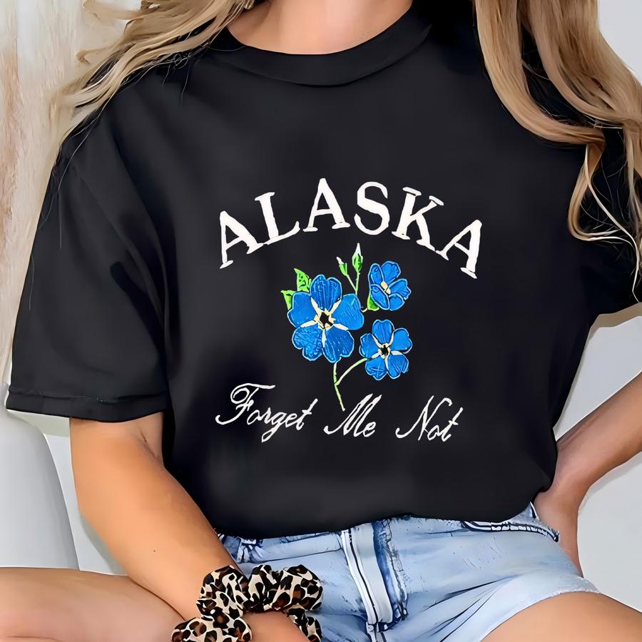 Alaska Forget Me Not Unisex Sweatshirt, Vintage Inspired Crewneck T-shirt