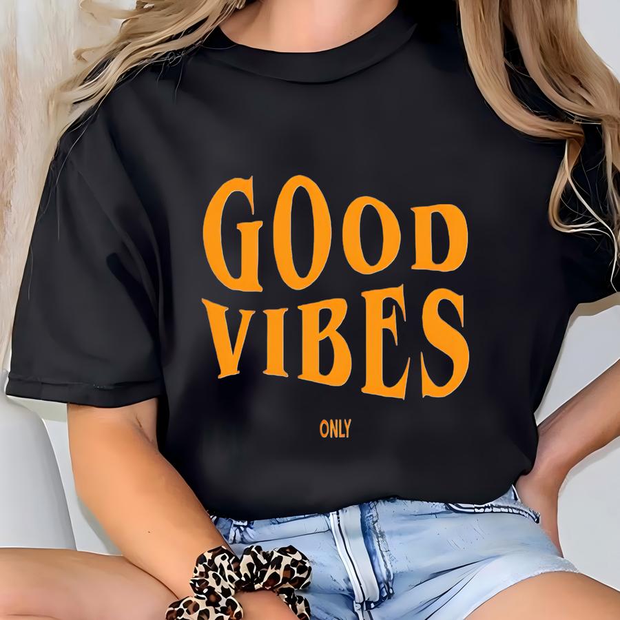 Good Vibes Sweatshirt: Retro Graphic Unisex Sweater T-shirt