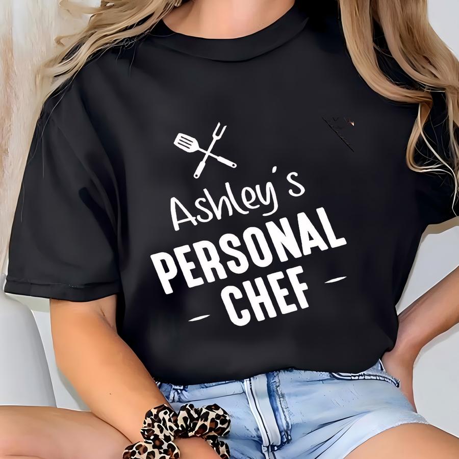 Your Name Personal Chef, Grill Apron, Personalized Apron, Gifts For Him, Funny Grill Apron, Valentine’s Day Gift T-shirt