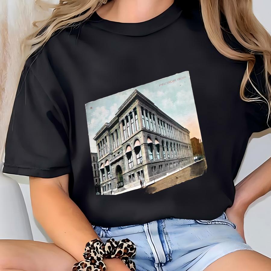 Chicago Public Libraries Postcards (c. 1910s) | Dollar Shipping | Harold Washington Library | Vintage Midwest, Illinois | Antique Gifts T-shirt