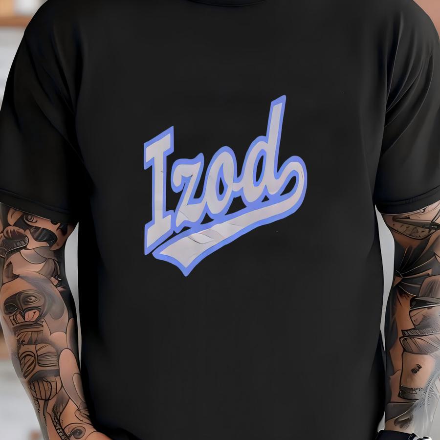 Y2k Izod Crewneck Sweatshirt Medium Vintage Izod Spellout Sweater Jumper Pullover Navy Blue Size M T-shirt