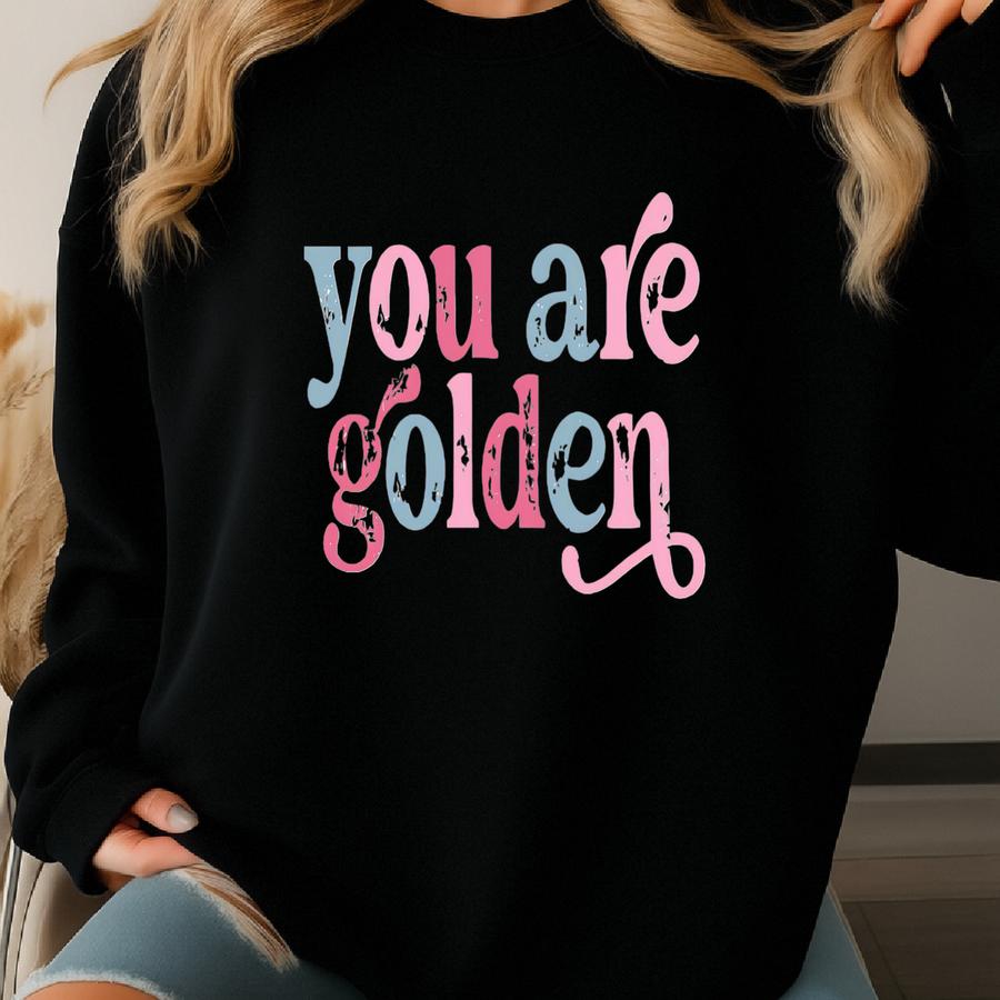 You Are Golden Teacher Shirt, Retro Positive Affirmations, School Counselor Tee Sweatshirt