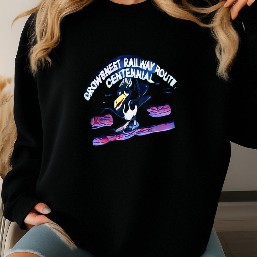 Vintage 1998 Penman's Crowsnest Railway Route Centennial Raglan Sweater Size Large Sweatshirt