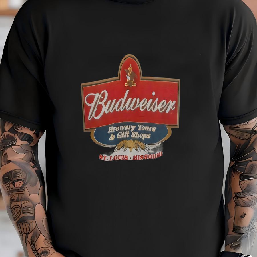 Vintage 2002 Alore White Red Budweiser Brewery Tours Jersey Shirt Adult L Usa T-shirt