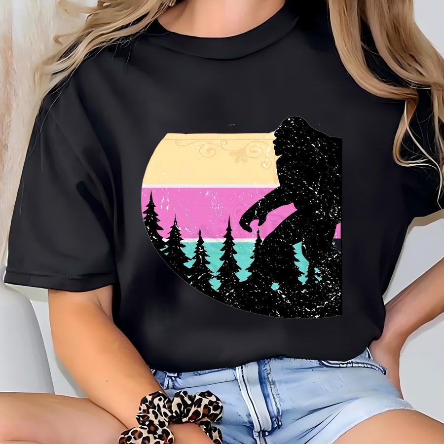 Camping With Sasquatch Instant Download. Shirt Design, Sublimation Png T-shirt