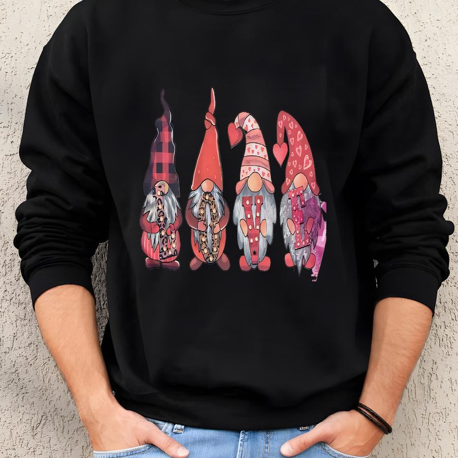 Love Gnome Bleached Shirt | Bleached Shirt | Valentines Day Shirt | Sweatshirt