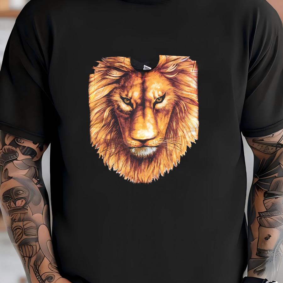 Vintage 1990s Lion All Over Print Black Crewneck Hoodie Size Extra Large Swag Hip Hop Aop Hipster Liquid Blue Animal Print Graphic Tee T-shirt