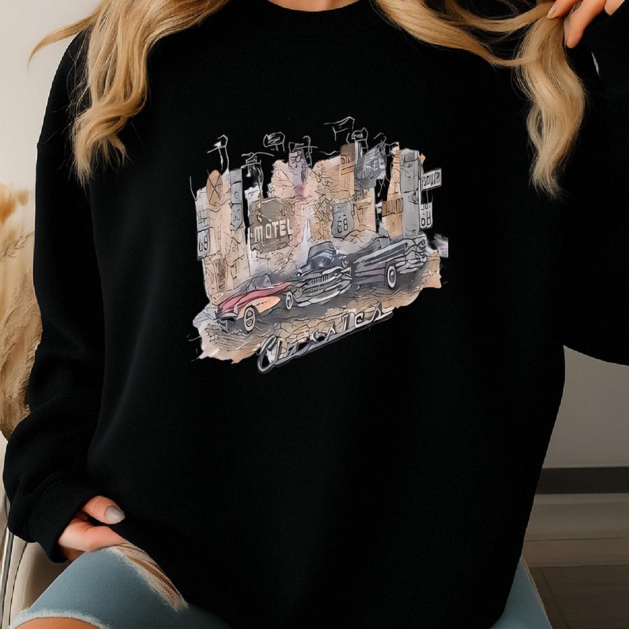 Vintage 90s Jerzees Tag Art Classics California Motel Crewneck Sweatshirtgy Style 2xl Size Sweatshirt