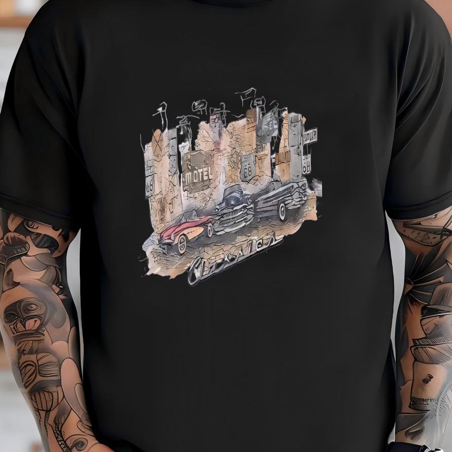 Vintage 90s Jerzees Tag Art Classics California Motel Crewneck Sweatshirtgy Style 2xl Size T-shirt