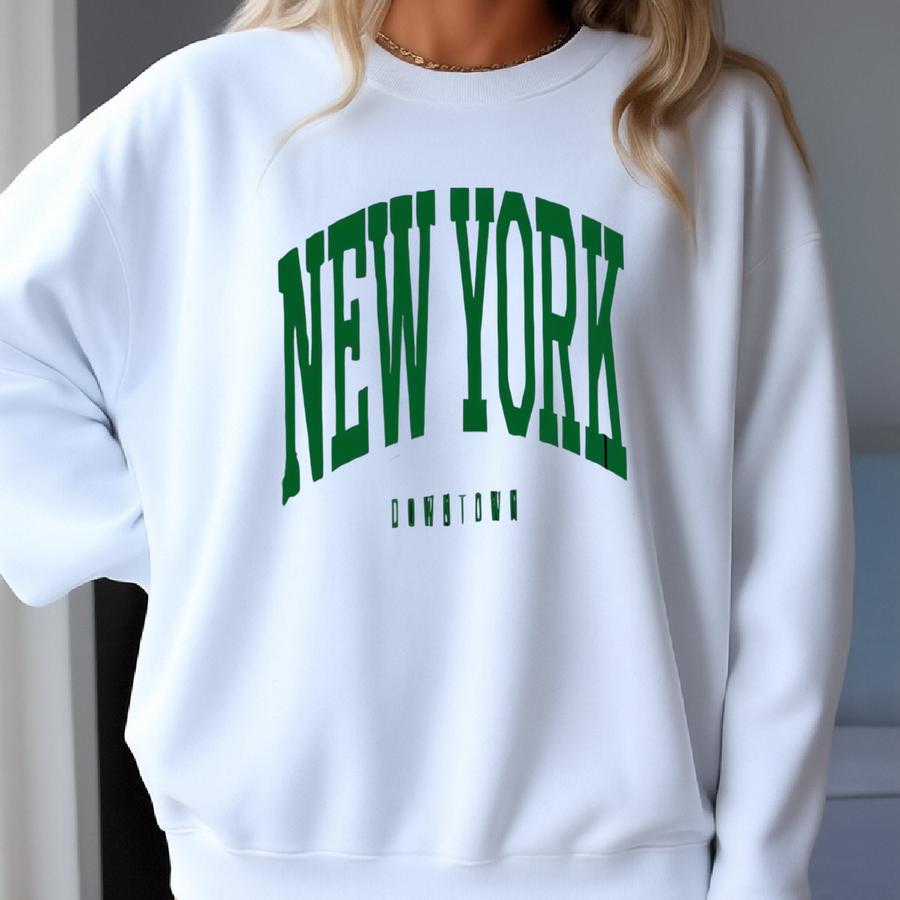 New York Crewneck Sweatshirt: Unisex College Style Sweatshirt New York Crewneck Sweatshirt: Unisex College Style Sweatshirt