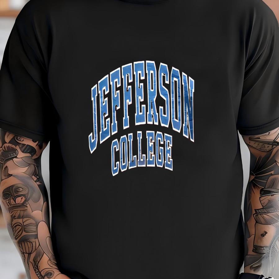 Vintage Jefferson College Spellout Mv Sport Tag Crewneck Sweatshirt L Size T-shirt