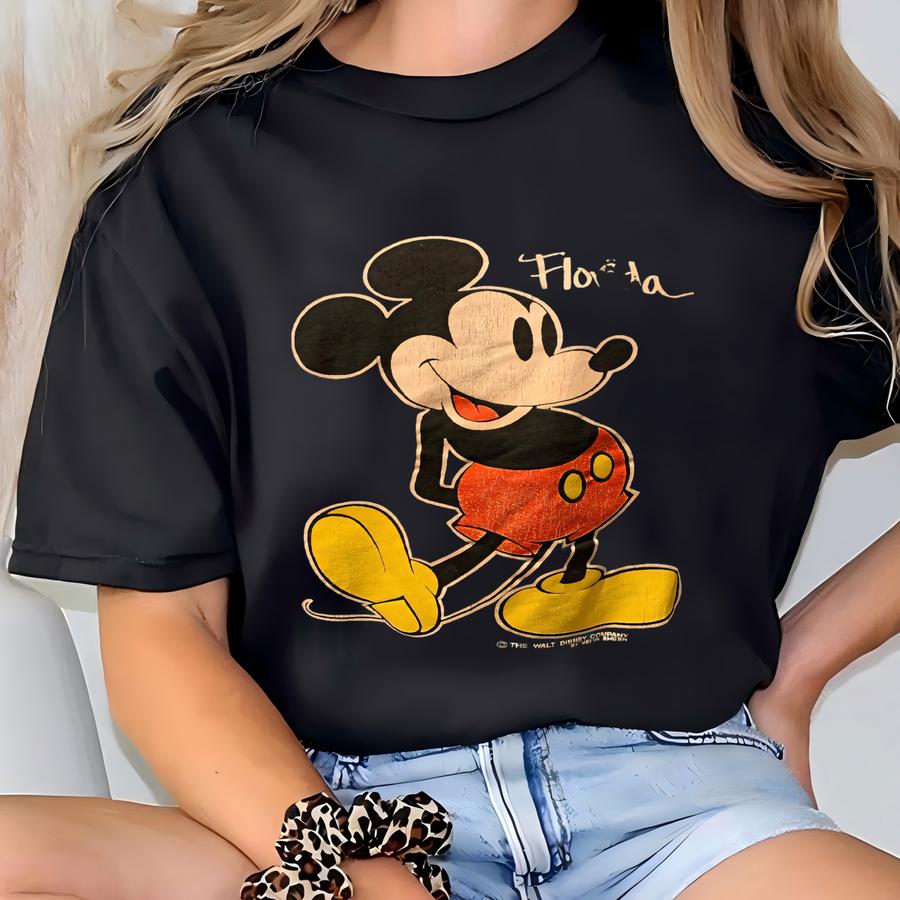 Vintage 80' Walt 's Mouse Florida Blue Crewneck Sweatshirt Size M T-shirt