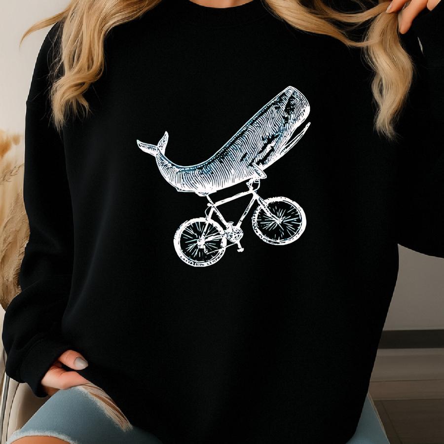 Funny Whale Shirt, Whale T Shirt, Funny Bike Shirts, Mountain Bike Shirt, Funny Biker Shirt, Bike Shirt, Biking Shirt, Bicycle Shirt Sweatshirt