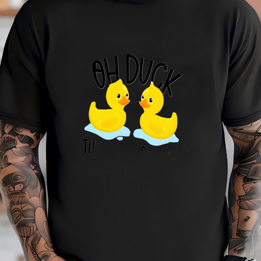 Oh Duck There's Two Of Us ®s®, Cute Twin Baby Clothes, Funny Matching Twin Bodysuits T-shirt