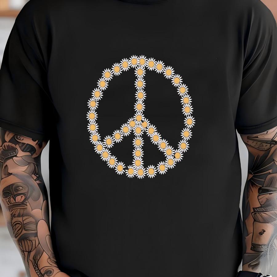 Daisy Peace Sign Tee: Bella Canvas Unisex Shirt T-shirt