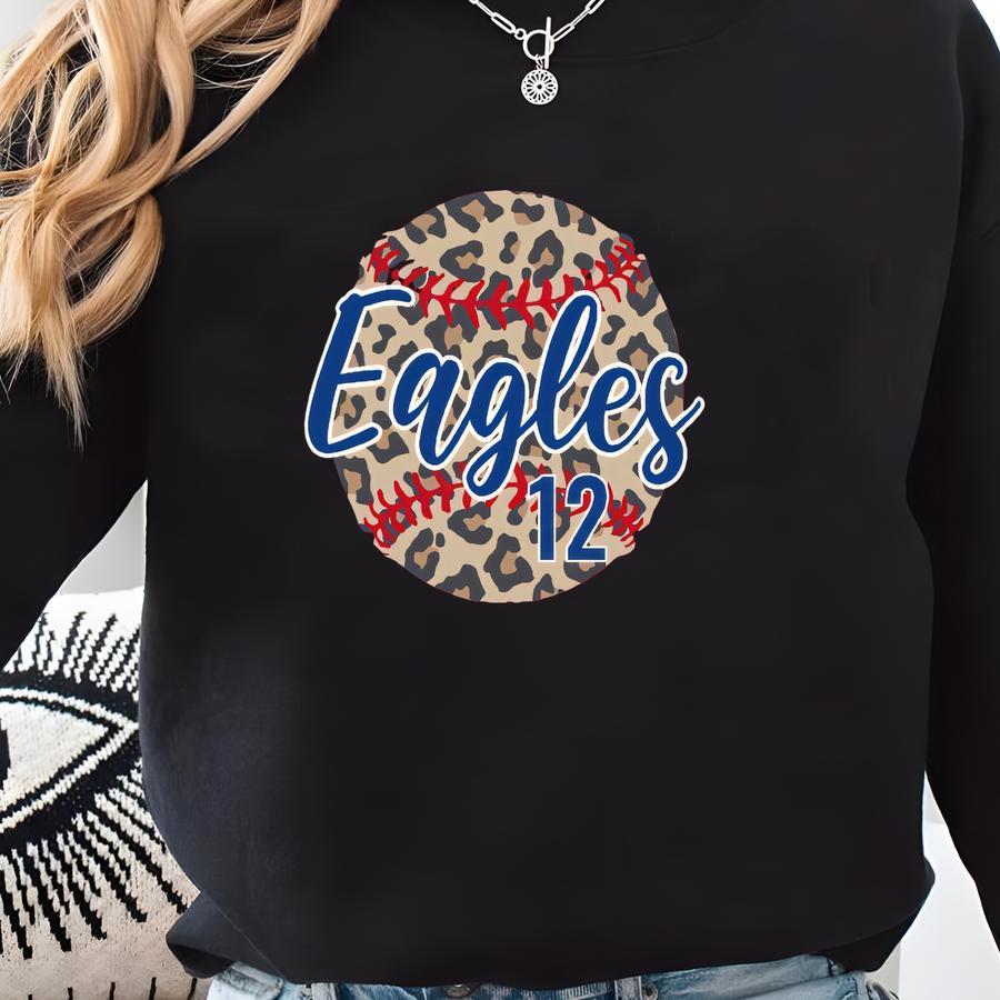 Baseball Shirt, Softball Shirt, Custom Baseball Shirts For Women, Leopard Baseball Mom Shirt, Personalized Baseball Tee, Softball Gift Sweatshirt