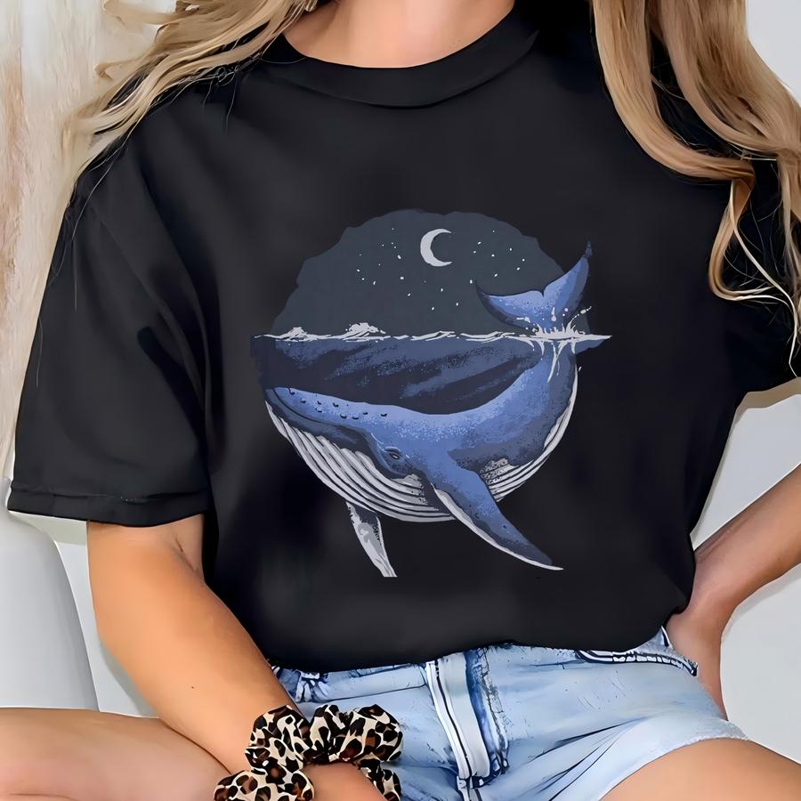Blue Whale Sweatshirt, Whale Hoodie, Whale Tshirt, Whale Shirt, Whale Sweater, Whale Pullover, Whale Gifts, Ocean Gifts, Animal Gifts T-shirt