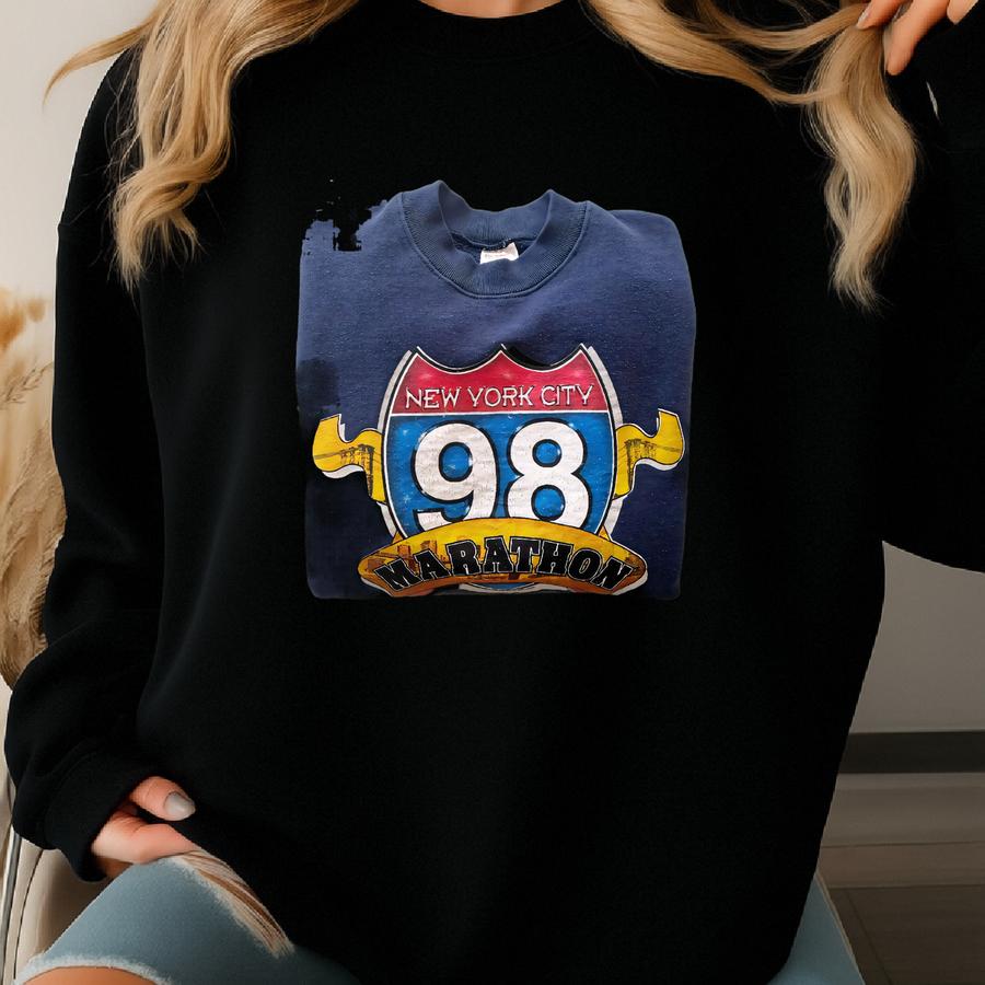 Vintage Sweatshirt | Nyc Marathon Pullover Top Shirt Sweater 1998 | Size M/l Sweatshirt