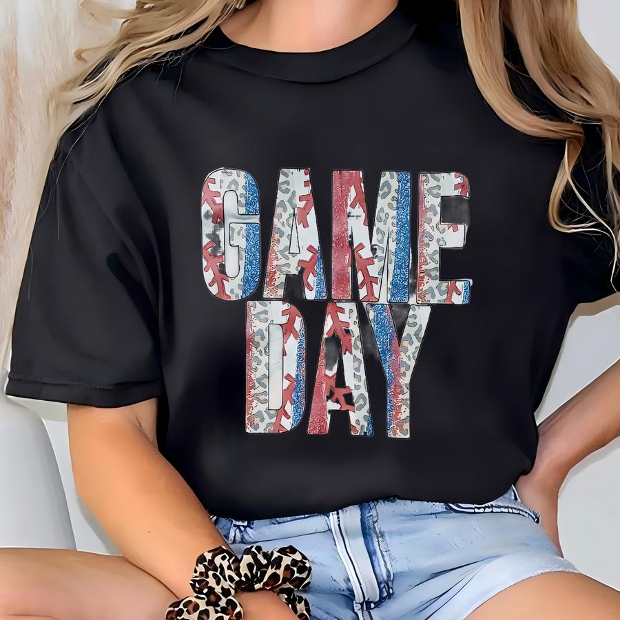 Game Day Baseball Shirt - Leopard Print - Bleached Shirt - Baseball Bleached Shirt - Baseball Bleached Shirt - Bleached Shirt - Baseball Tee T-shirt
