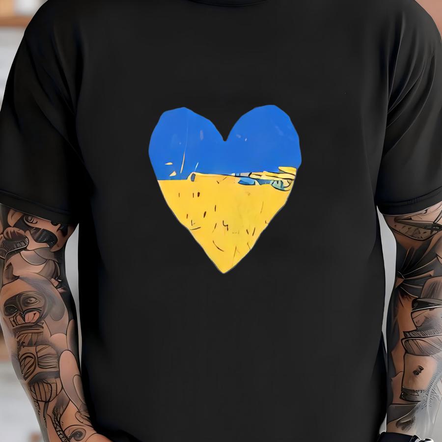 Ukrainian Flag Heart V Neck Shirt , Ukraine Flag Shirt, Support Ukraine Shirt, 12007 T-shirt