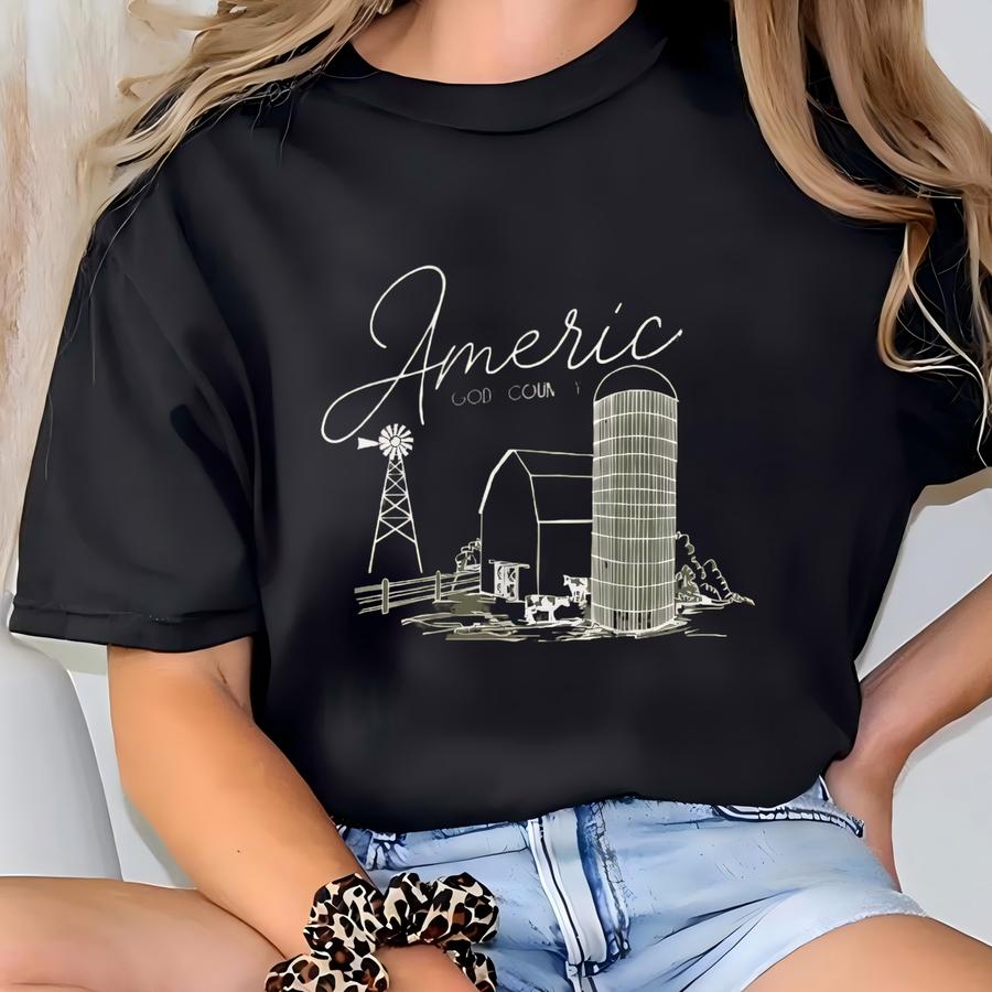 America Worth Fighting For, Gildan Unisex Softstyle Hoodie, Farm Life Patriotic Hoodie T-shirt