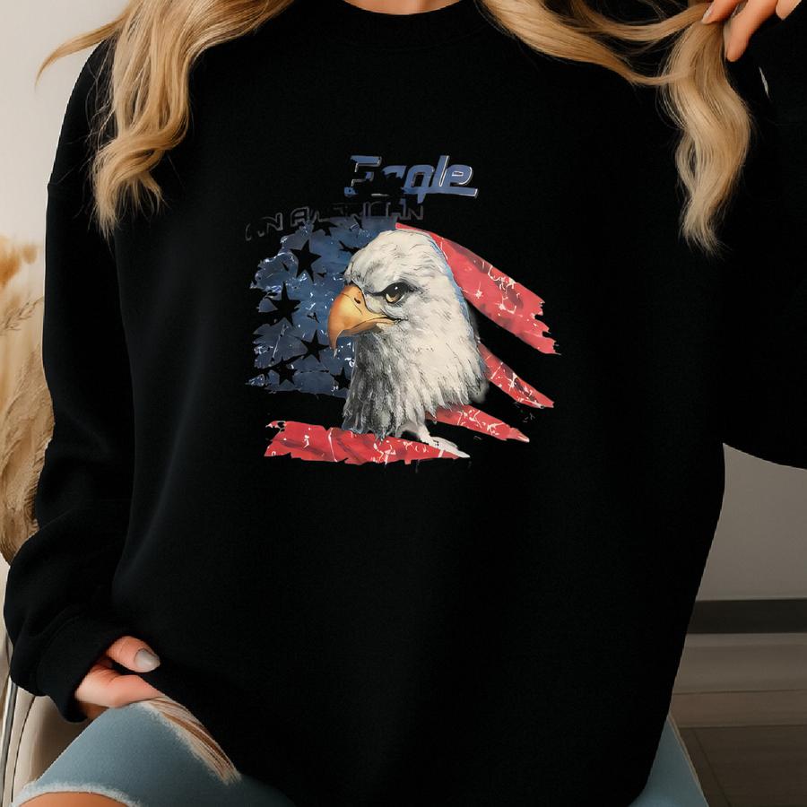 Vintage 90s Art Eagle An American Tradition Bigprint Crewneck Sweatshirtgy Style Xl Size Sweatshirt